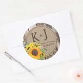 Étiquette Mariage de tournesol rustique (Enveloppe)