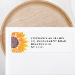 Étiquette Mariage de tournesol rustique moderne Adresse de r<br><div class="desc">Cette étiquette de adresse rustique moderne est décorée d'une aquarelle d'un seul tournesol. Customisez-le avec votre nom et vos coordonnées.</div>
