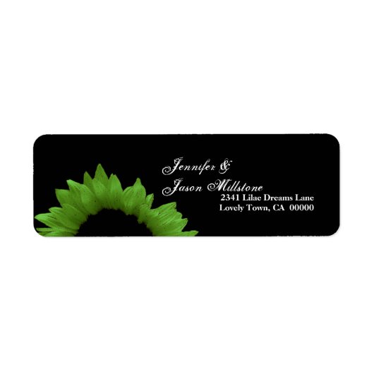 Étiquette Mariage de tournesol vert citron (Devant)