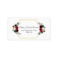 Mariage de trame Hexagon Or Floral Bourgogne