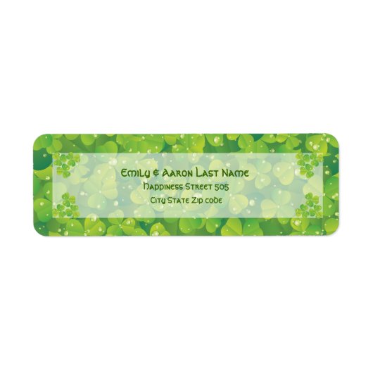 Étiquette Mariage de trèfle irlandais St. Patrick's Day étiq (Devant)