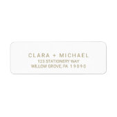 Étiquette Mariage de typographie d'or Whimsical (Devant)