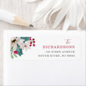 Étiquette Mariage de vacances d'hiver | Aquarelle florale (En situation)