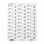 Étiquette Mariage de verdure blanche et noire Adresse de ret (Feuille entière)