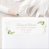 Étiquette Mariage de verdure géométrique moderne Adresse de  (En situation)