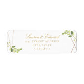 Étiquette Mariage de verdure géométrique moderne Adresse de  (Devant)