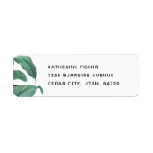 Étiquette Mariage de verdure tropicale. Feuilles verts botan (Devant)