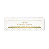 Étiquette Mariage d'effet blanc et or moderne (Devant)