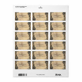 Étiquette Mariage d'élégance gothique victorienne (Feuille entière)