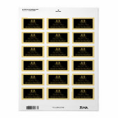 Étiquette Mariage d'emblème Floral d'or (Feuille entière)