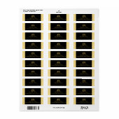 Étiquette Mariage d'emblème Floral d'or (Feuille entière)