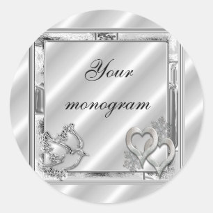 Étiquette Mariage d'enveloppe de vacances Silver W