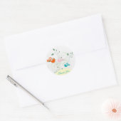 Étiquette mariage des tourbillons et oiseaux (Enveloppe)