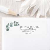 Étiquette Mariage d'été Eucalyptus de verdure rustique. (En situation)