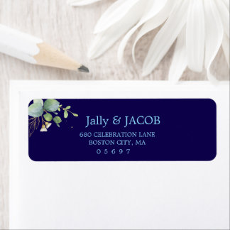 Étiquette Mariage d'été Eucalyptus de verdure rustique.