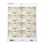 Étiquette Mariage d'étincelles Parties scintillant or (Feuille entière)