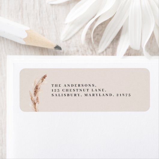 Étiquette Mariage d'herbe boho grange moderne (En situation)