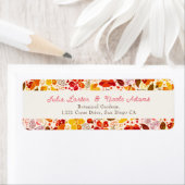 Étiquette Mariage d'hibiscus tropicaux d'Orange brulé (En situation)