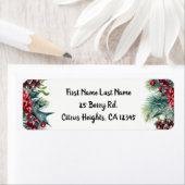 Étiquette Mariage d'hiver rustique Fêtes de Noël Berries (En situation)