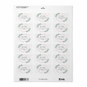 Étiquette Mariage d'huile d'or Eucalyptus Rose géométrique (Feuille entière)