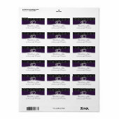Étiquette Mariage Diamante Damas Violet (Feuille entière)