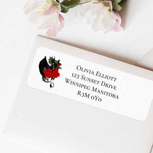 Étiquette Mariage d'Imaginaire Black Dragon Red Roses