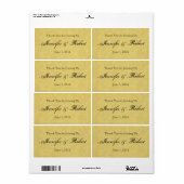 Étiquette Mariage d'or Midas Touch (Feuille entière)