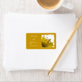 Étiquette Mariage du coin du tournesol jaune (En situation)