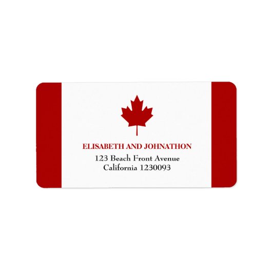 Étiquette Mariage du drapeau canadien (Devant)