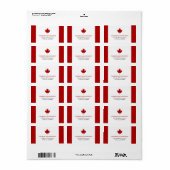 Étiquette Mariage du drapeau canadien (Feuille entière)
