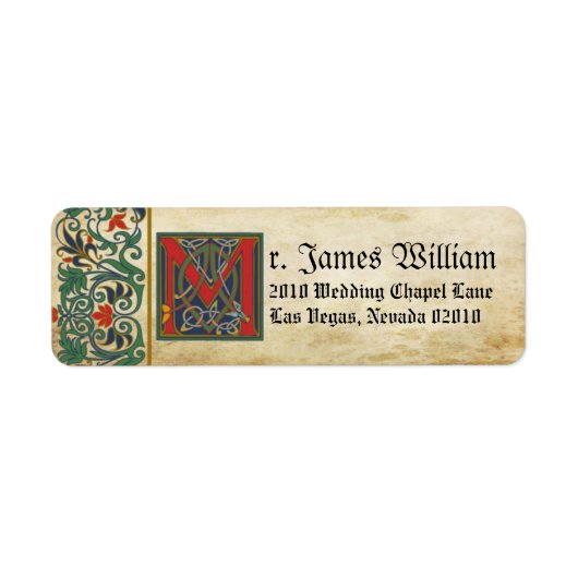 Étiquette Mariage du manuscrit médiéval (Devant)