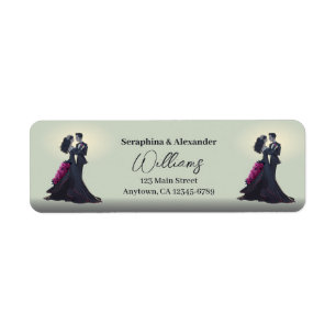 Étiquette Mariage Élégant Amoureux Gothiques Romantiques 