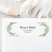 Étiquette Mariage élégant avec verdure d'eucalyptus (En situation)