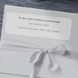Étiquette Mariage élégant Black White Adresse de retour<br><div class="desc">Étiquette de retour Mariage noir blanc élégant pour vos enveloppes mariages</div>