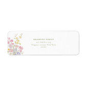 Étiquette Mariage Élégant Boho Fleurs Sauvages  (Devant)