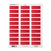 Étiquette Mariage Élégant Camée Rouge et Or (Feuille entière)