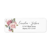 Étiquette Mariage Élégant Chic Moderne Romantique Rose Rose (Devant)