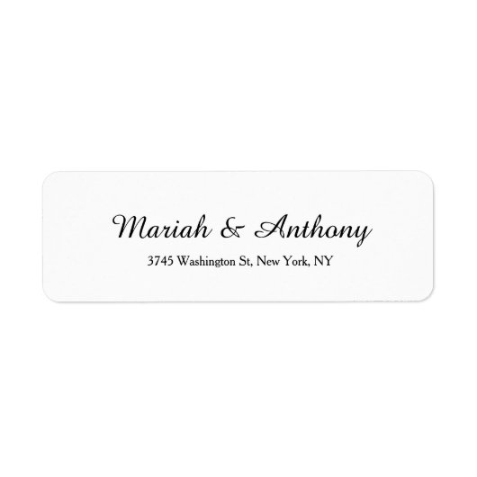 Étiquette Mariage Élégant Créatif Classique Noir Blanc (Devant)