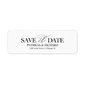 Étiquette Mariage élégant Enregistrer La Date Adresse De Ret (Devant)