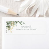 Étiquette Mariage élégant eucalyptus vert or (En situation)