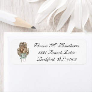 Étiquette Mariage Élégant Floral Vierge Marie Joseph