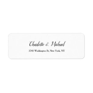 Étiquette Mariage Élégant Minimaliste Moderne Blanc clair