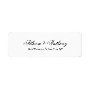 Étiquette Mariage Élégant minimaliste noir blanc classique