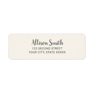 Étiquette Mariage élégant minimaliste simple et blanc ivoire