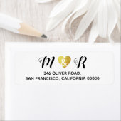 Étiquette mariage élégant monogramme d'amour (En situation)