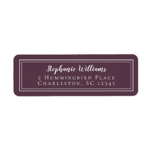 Étiquette Mariage élégant RSVP moderne simple chic violet