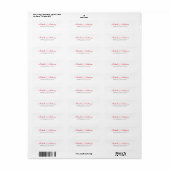 Étiquette Mariage Élégant Script Créatif Rouge Blanc (Feuille entière)
