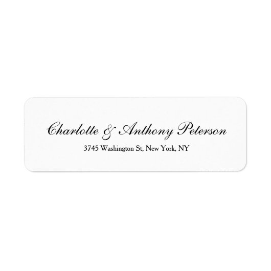 Étiquette Mariage Élégant Script Creative Black White Family (Devant)