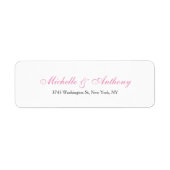 Étiquette Mariage Élégant Script Creative Rose Blanc (Devant)