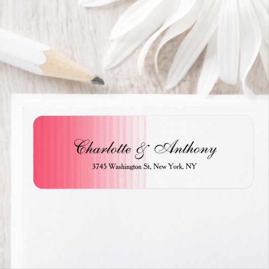 Étiquette Mariage Élégant Script Creative Rose Blanc (En situation)